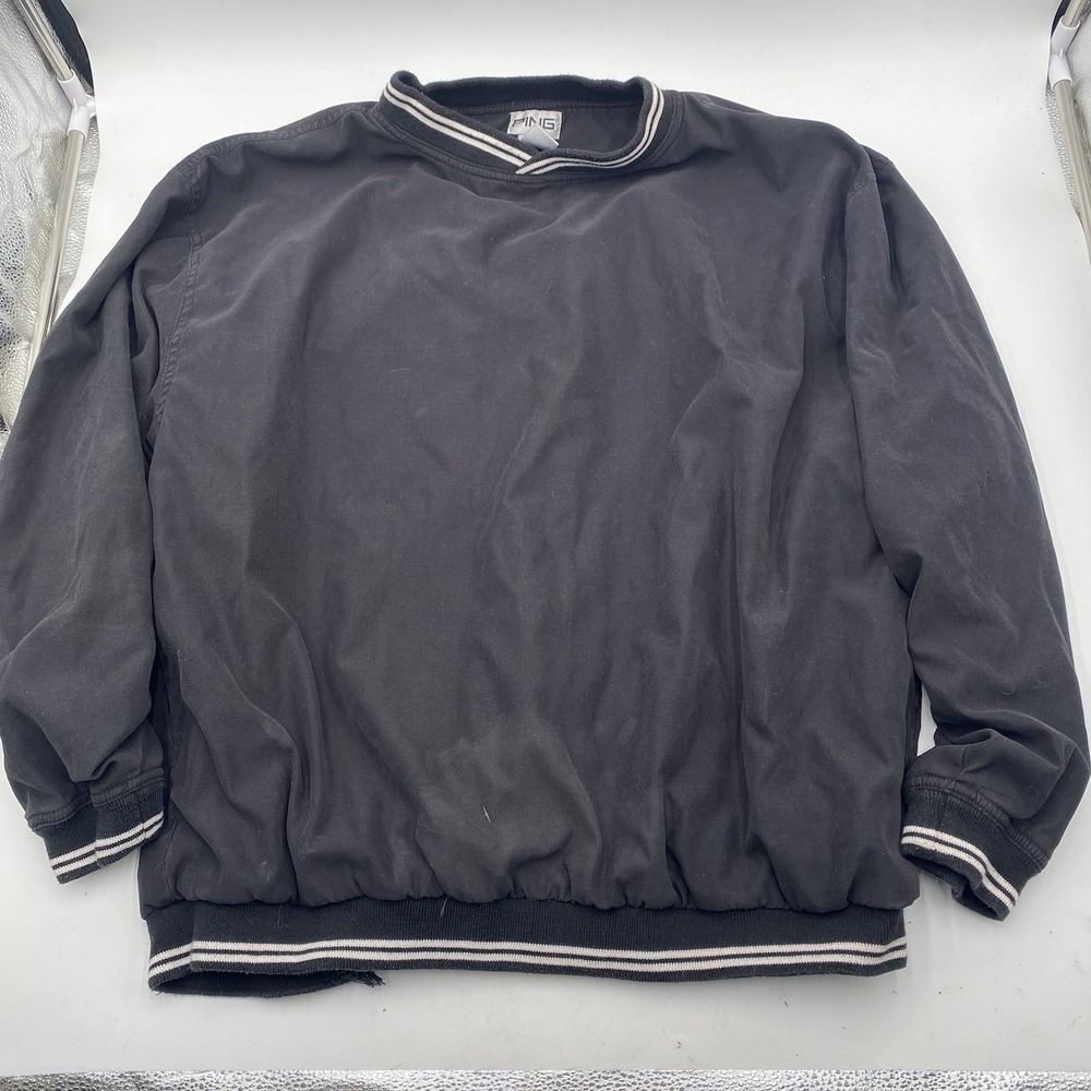 Ping Jacket‎ Mens LARGE Black Golf Pullover Windbreaker Activewear Casual